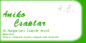aniko csaplar business card