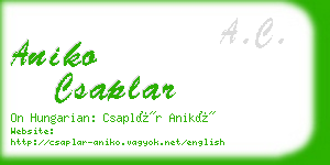 aniko csaplar business card